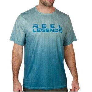 Reel Legends Mens Ombre Shark Short Sleeve Tee LARGE (5858)